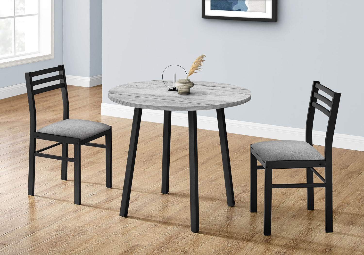 3 Pieces Dining Table Set, Small, Drop Leaf, Contemporary &amp; Modern