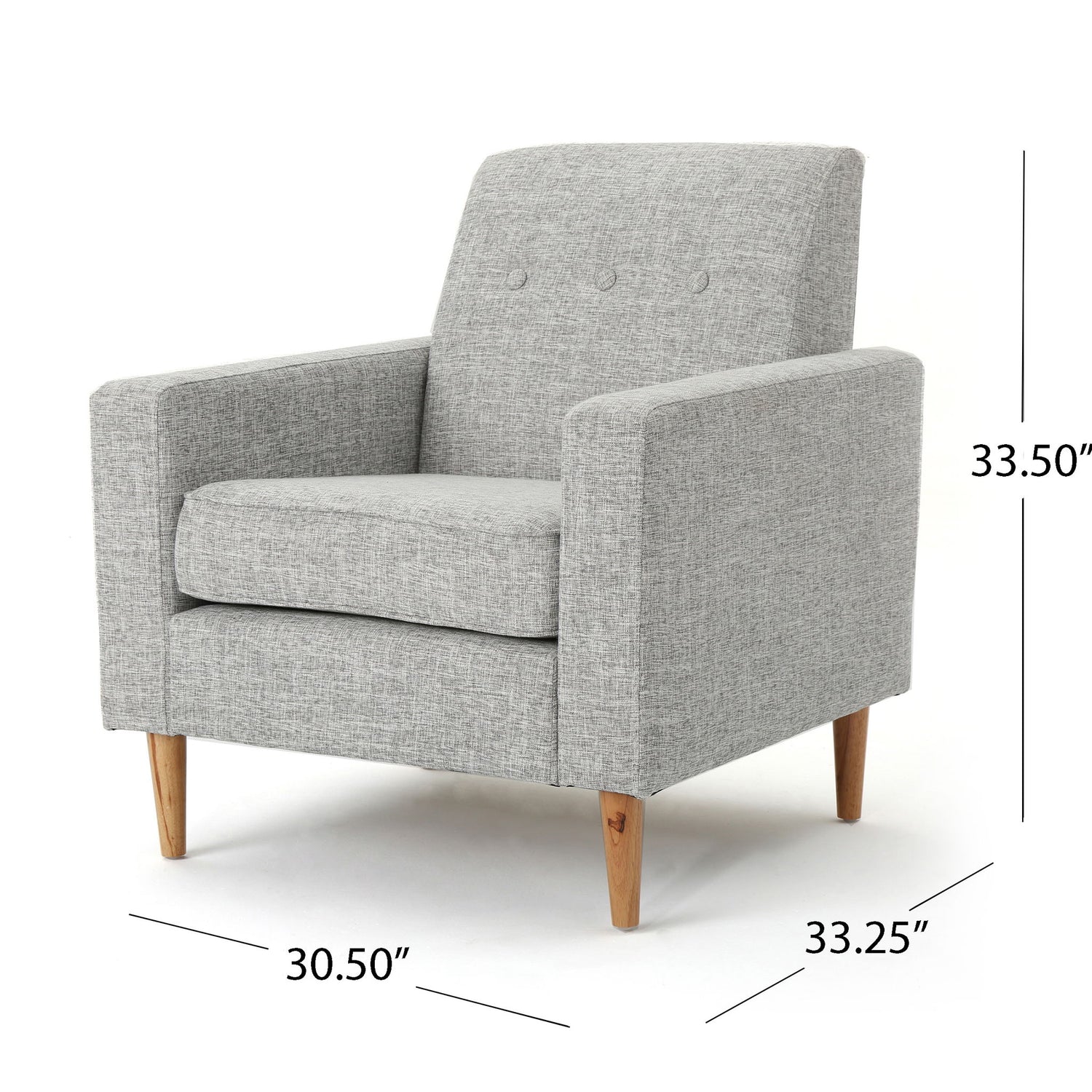 Nebulize - Upholstered Fabric Club Chair With Button Tufted And Square Off Arm And Back