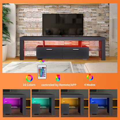 LED TV Stand Modern TV Stand With Storage Entertainment Center With Drawer TV Cabinet For Up To 75&quot; For Gaming Living Room Bedroom