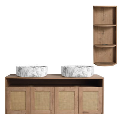 Bathroom Vanity &amp; Art Sink And Storage Rack, Float Mounting Design