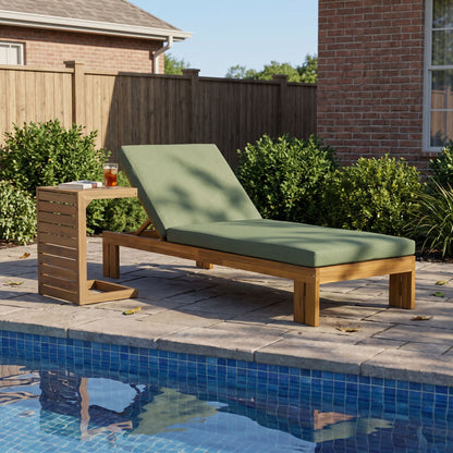 Outdoor Chaise Lounge Set &amp; Side Table, 5 Position Adjustable Patio Recliner