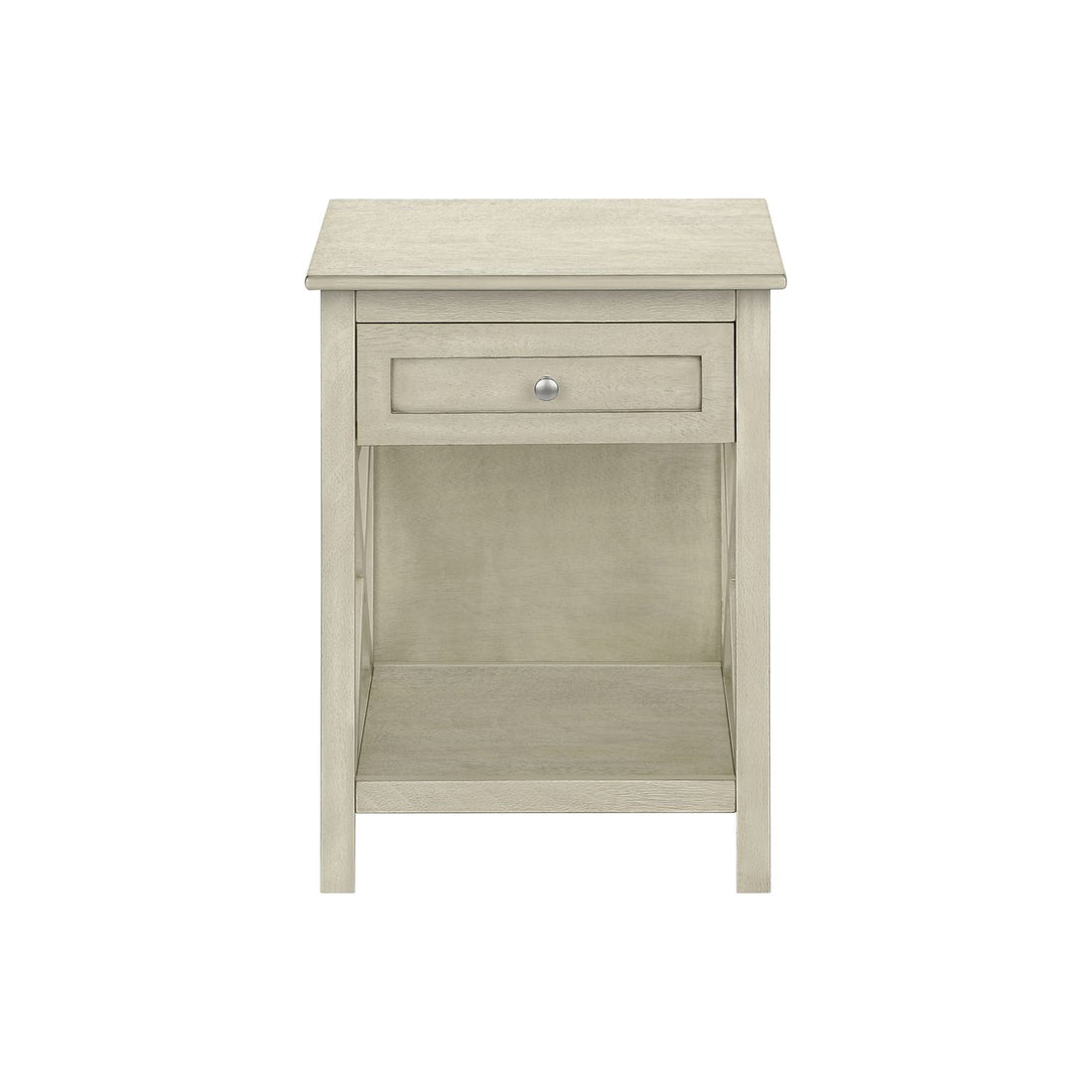 Accent End Table, 2 Tier, Storage Drawer, Transitional Style