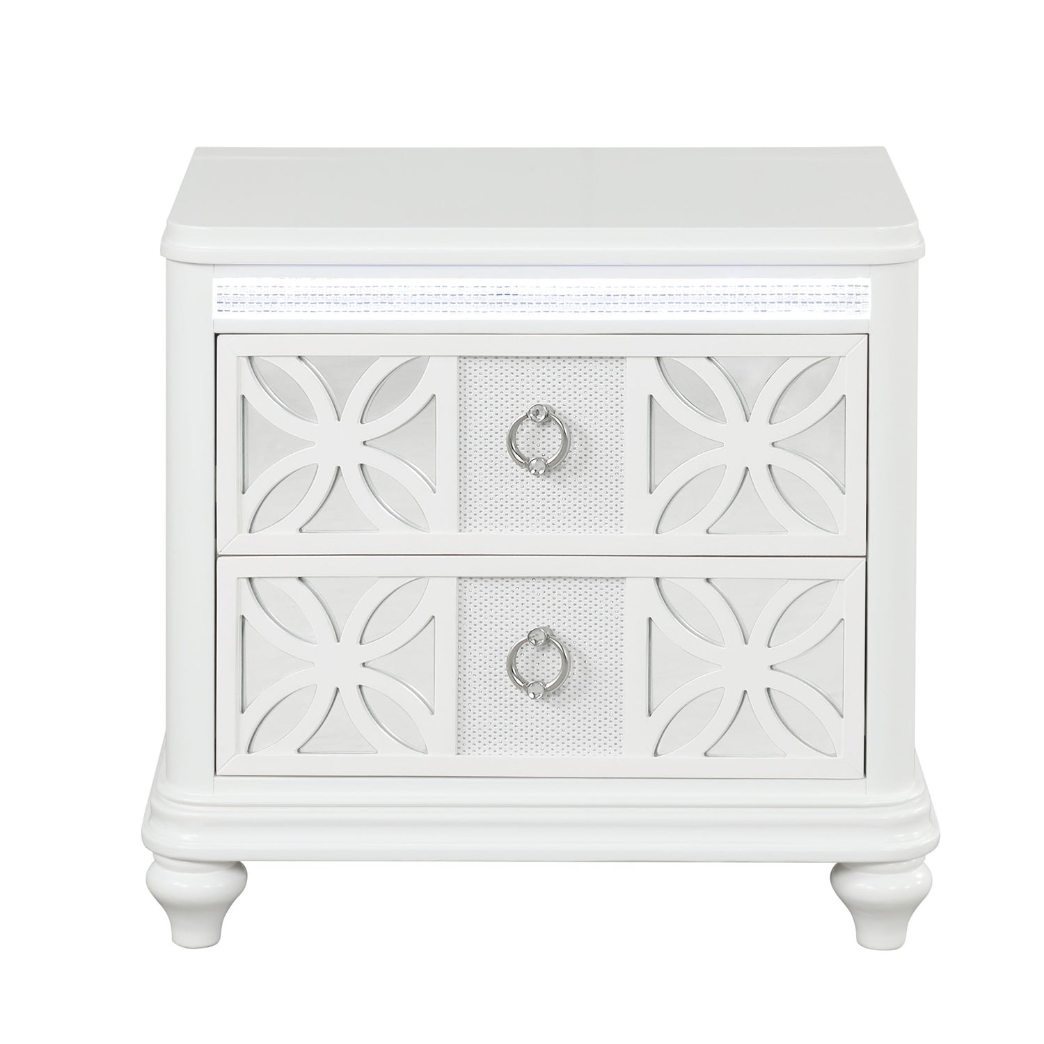 Abigale - 2 Drawer Nightstand With LED - White