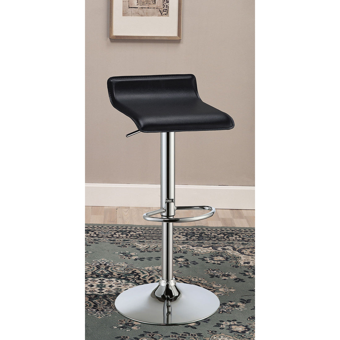 Backless Bar Stool With Adjustable Height - Black