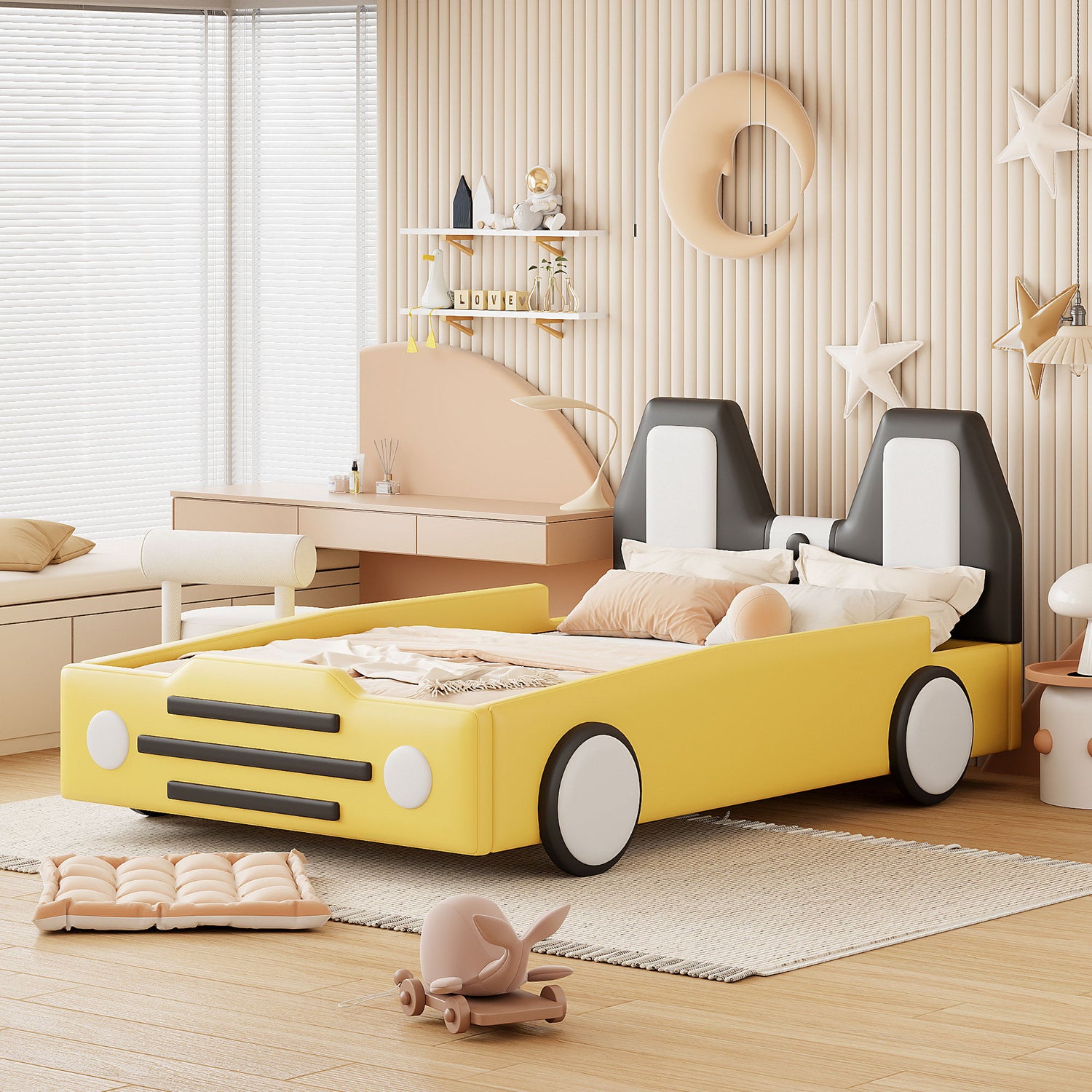 High Quality Race Car Shaped Platform Bed &amp; Wheels