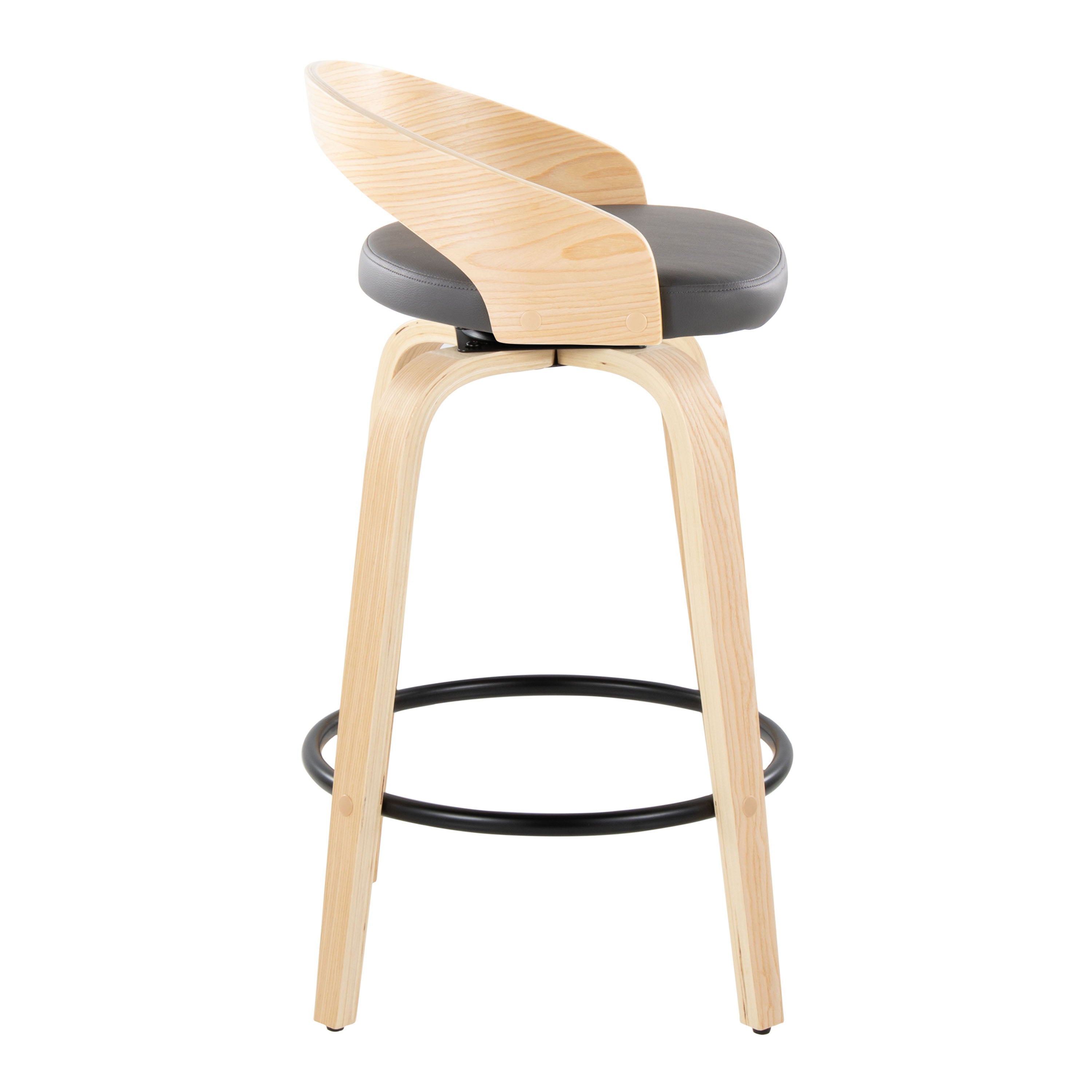 Grotto - Mid-Century Modern Fixed Height Counter Stool Swivel &amp;h Round Footrest