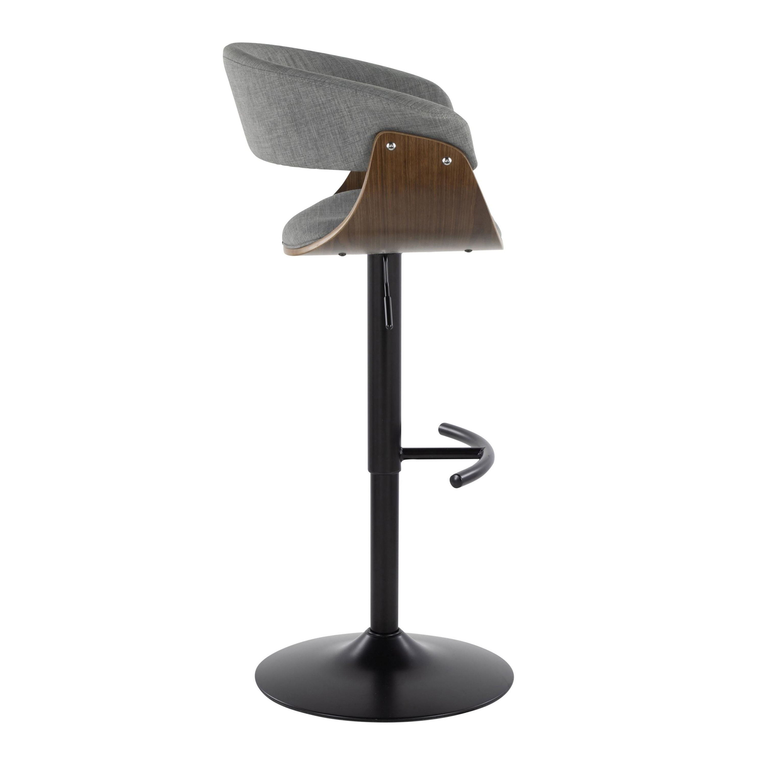 Vintage Mod - Mid Century Modern Adjustable Height Barstool With Swivel &amp; Rounded T Footrest (Set of 2)