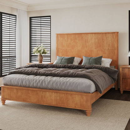 Platform Bed Frame &amp; Tall Headboard