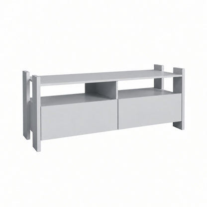 TV Stand For TVs Up To 55" With Open Shelves And 2 Drawers - White