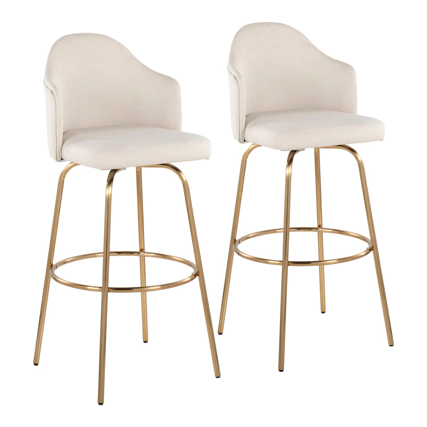 Ahoy - Contemporary Fixed Height Bar Stool &amp; Round Footrest (Set of 2)