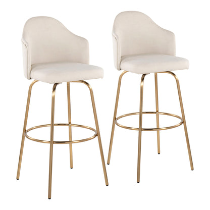 Ahoy - Contemporary Fixed Height Bar Stool &amp; Round Footrest (Set of 2)