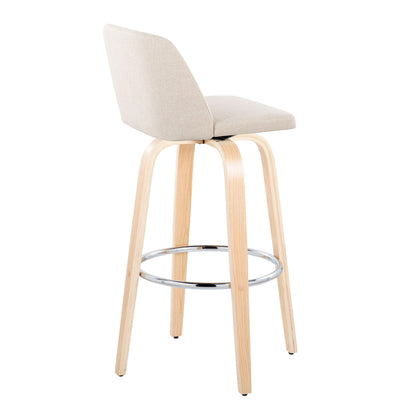Toriano - Contemporary Fixed Height Barstool &amp; Swivel With Round Footrest (Set of 2)
