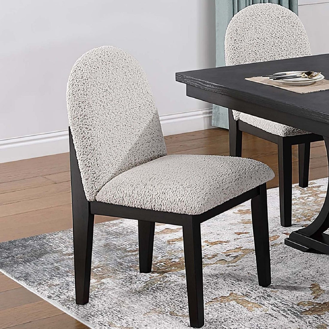 Dining Upholstered Side Chair (Set of 2) - Black / White