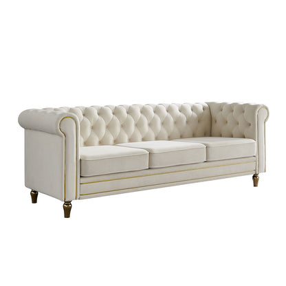 Chesterfield - Velvet Sofa 84.65&quot; For Living Room