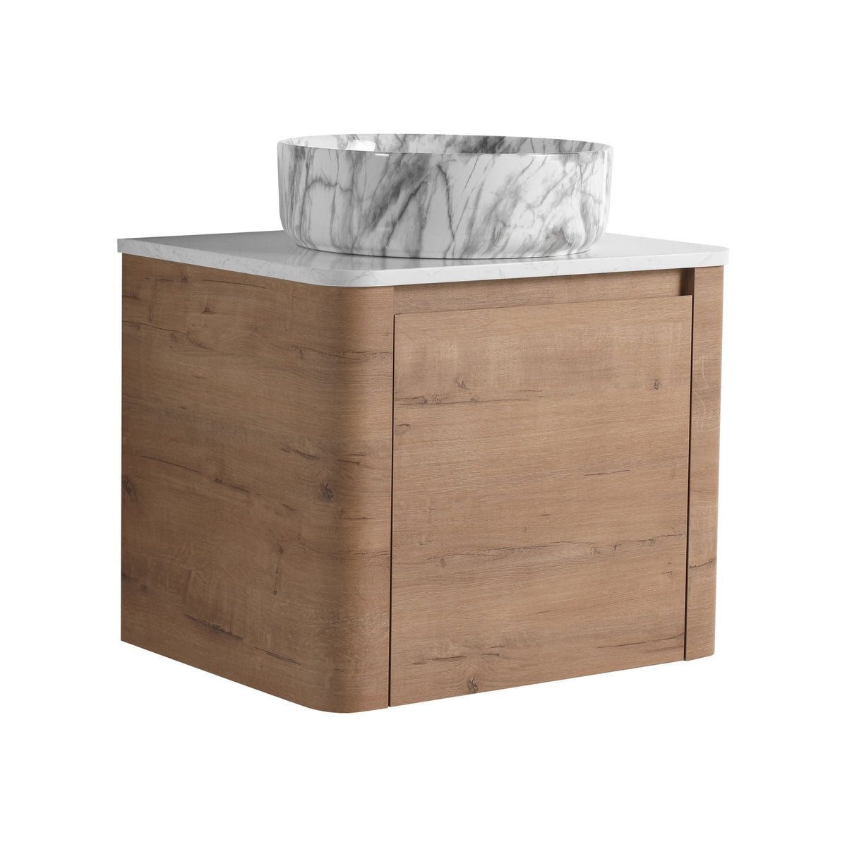 Wall Mounted Bathroom Vanity With Art Sink &amp; 1 Soft Close Door