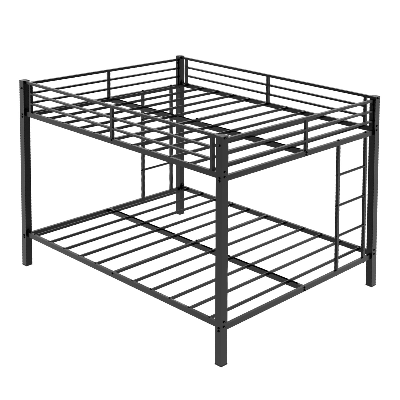 Bunk Bed For Kids, Convertible Frame With Ladders &amp; Guardrail