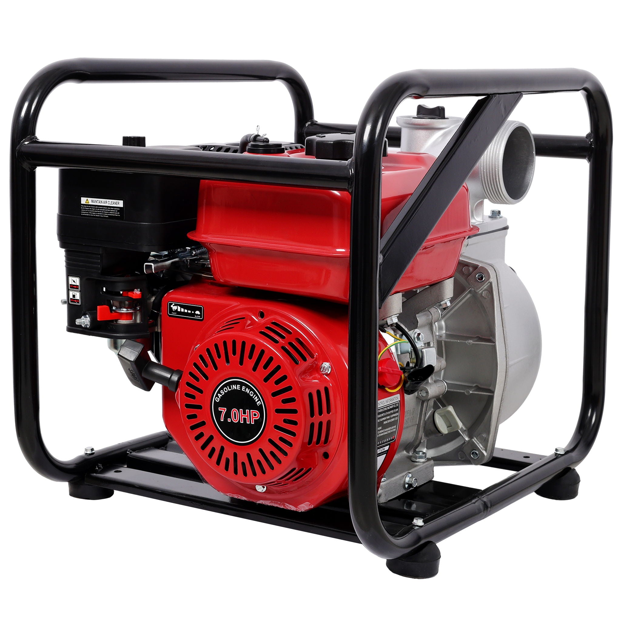 Gasoline Powered Water Pump 3&quot; Inlet &amp; Outlet, 264Gpm Flow, 7Hp Engine - Black / Red