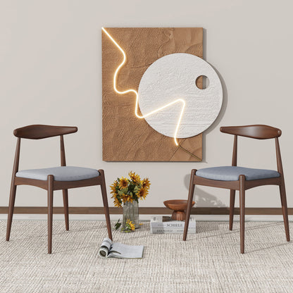 Dining Chairs With Ergonomic Backrest &amp; Comfort Cushions (Set of 2)