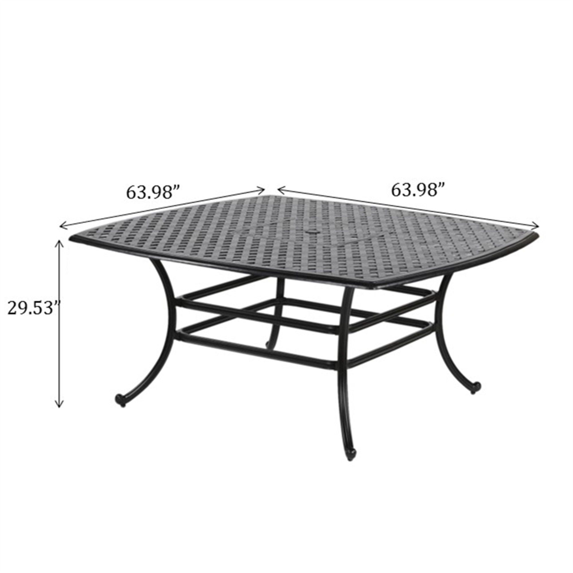 64&quot; Square Dining Table - Dark Lava Bronze