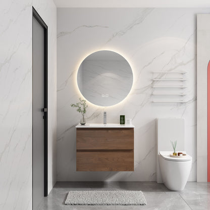 Wall Mounted Bathroom Vanity &amp; Sink, 2 Soft Close Drawers