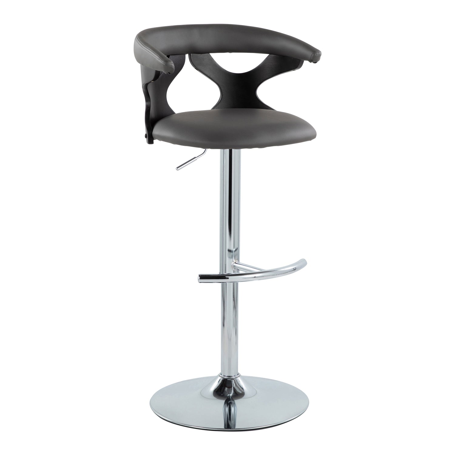 Gardenia - Contemporary Adjustable Barstool &amp; Swivel, Rounded T Footrest (Set of 2)