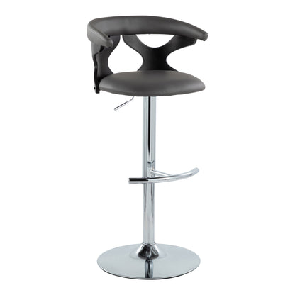 Gardenia - Contemporary Adjustable Barstool &amp; Swivel, Rounded T Footrest (Set of 2)