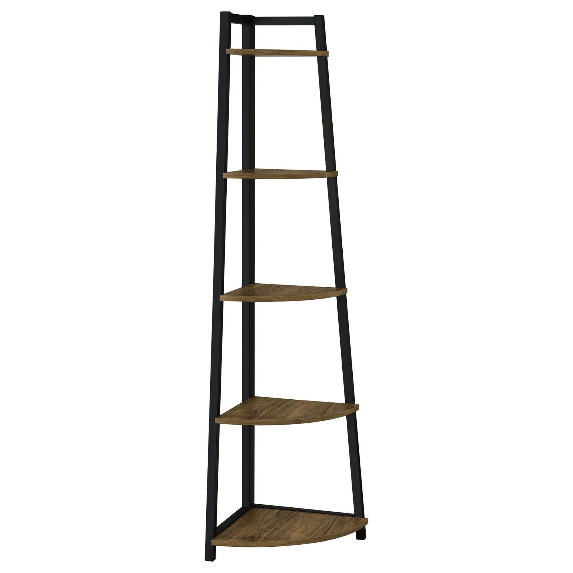 5 Tier Corner Bookcase - Brown