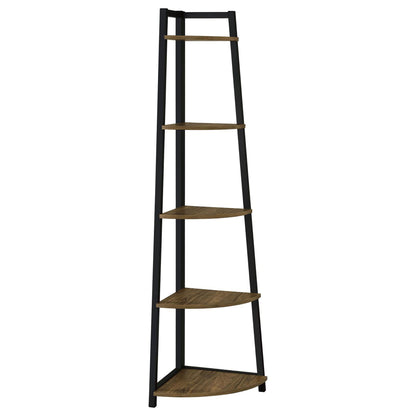 5 Tier Corner Bookcase - Brown