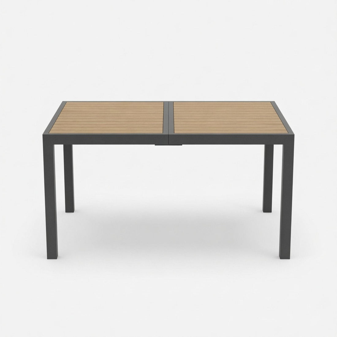 Rectangle Outdoor Patio Table With Slatted Top - Gray