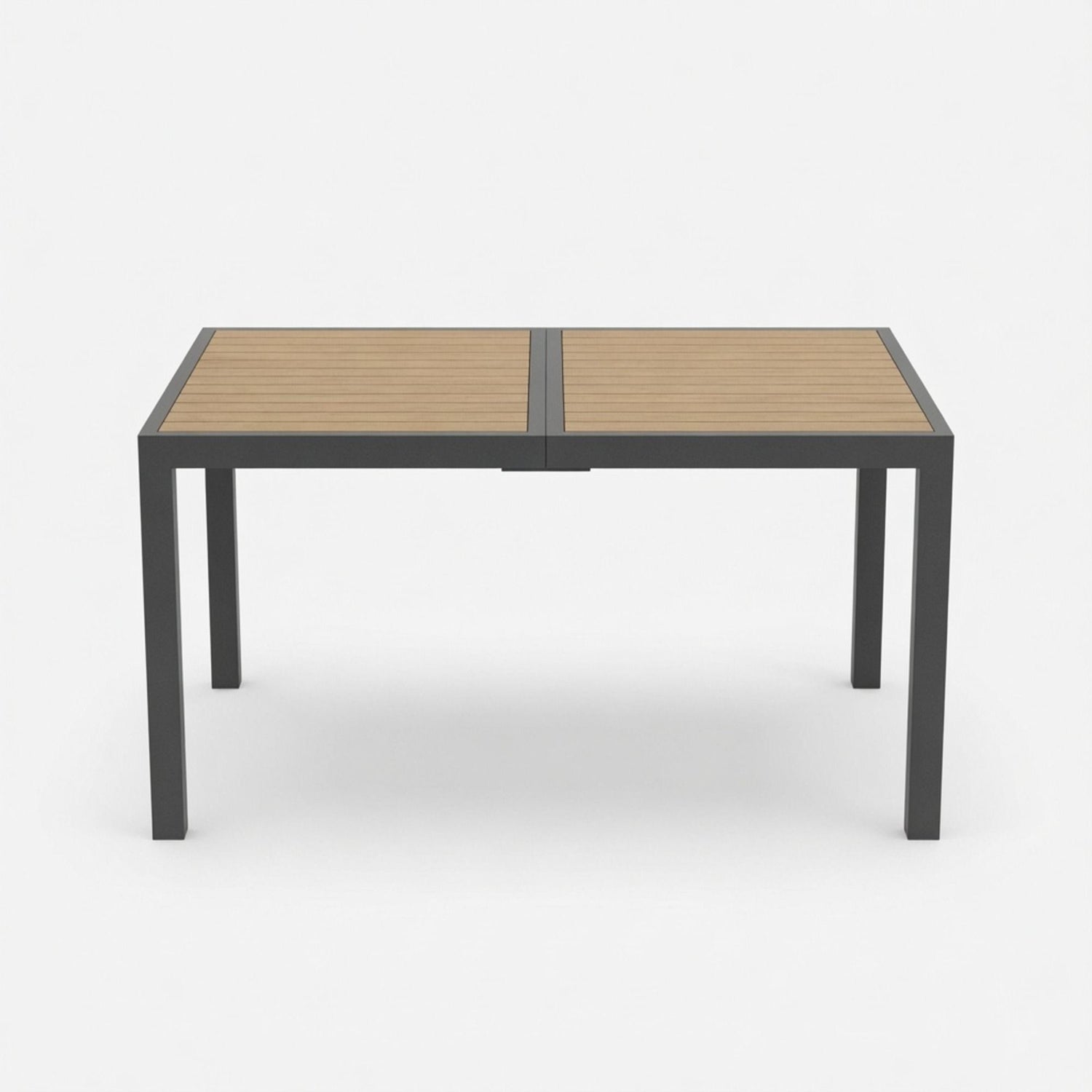 Rectangle Outdoor Patio Table With Slatted Top - Gray