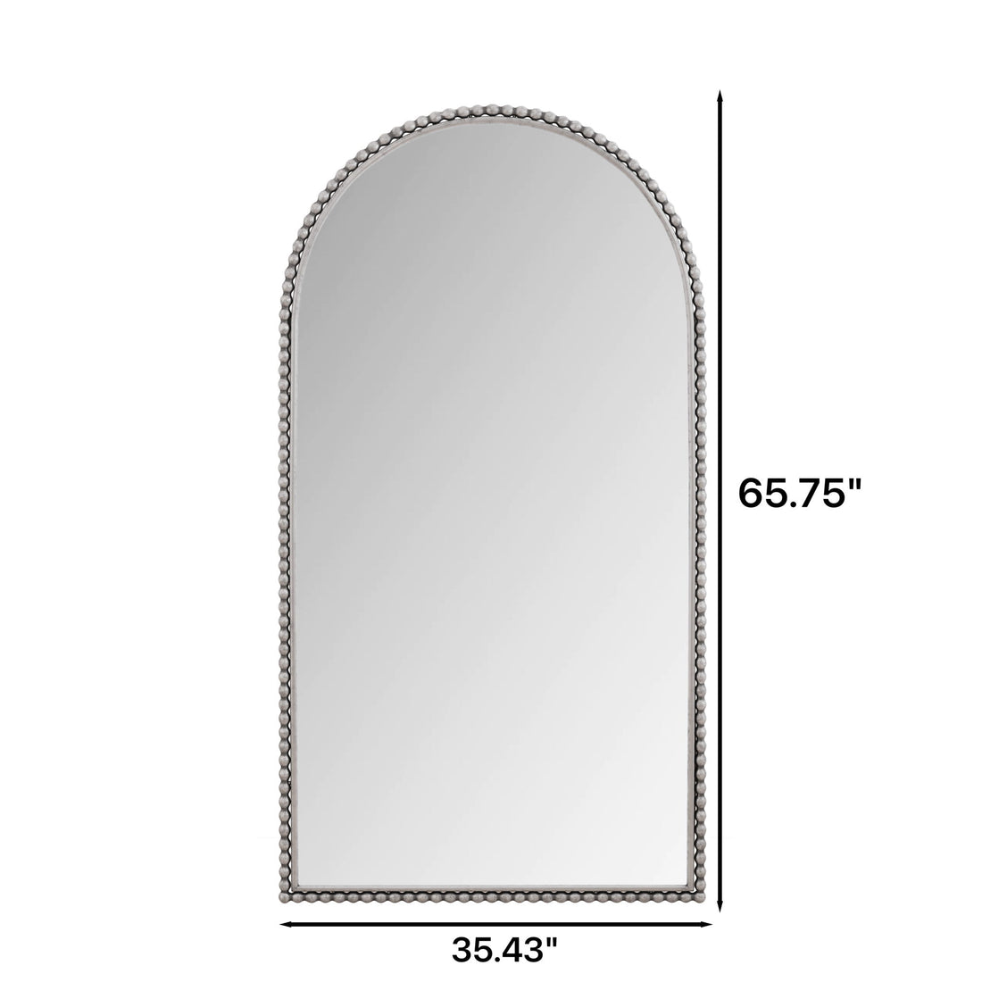 Arch Retro Full Length Mirror With Supporting Feet - Silver