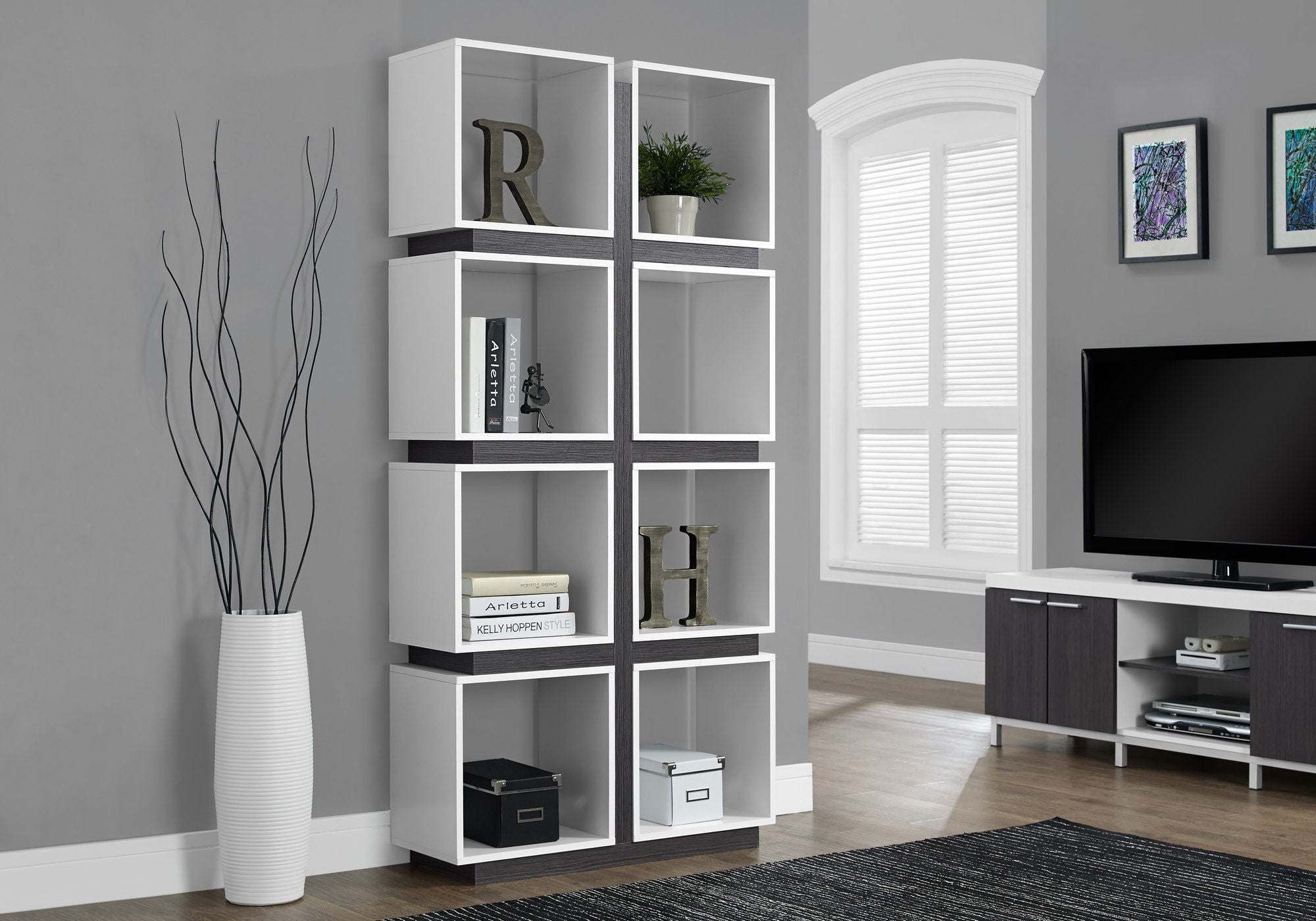 Bookshelf, Bookcase, Etagere, 5 Tier, For Office, Contemporary &amp; Modern - White