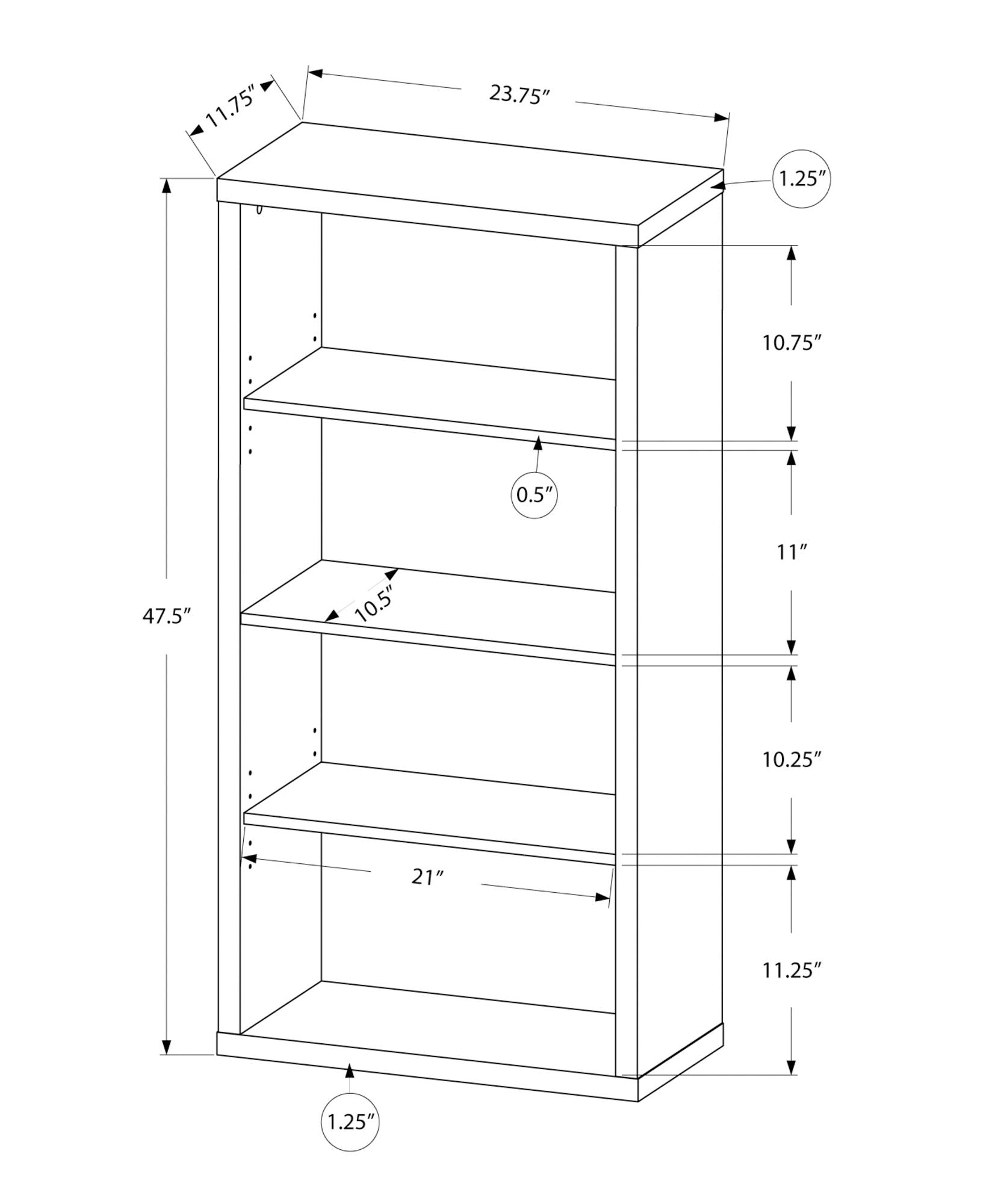 5 Tier For Office Bookshelf, Bookcase, Etagere, Contemporary &amp; Modern