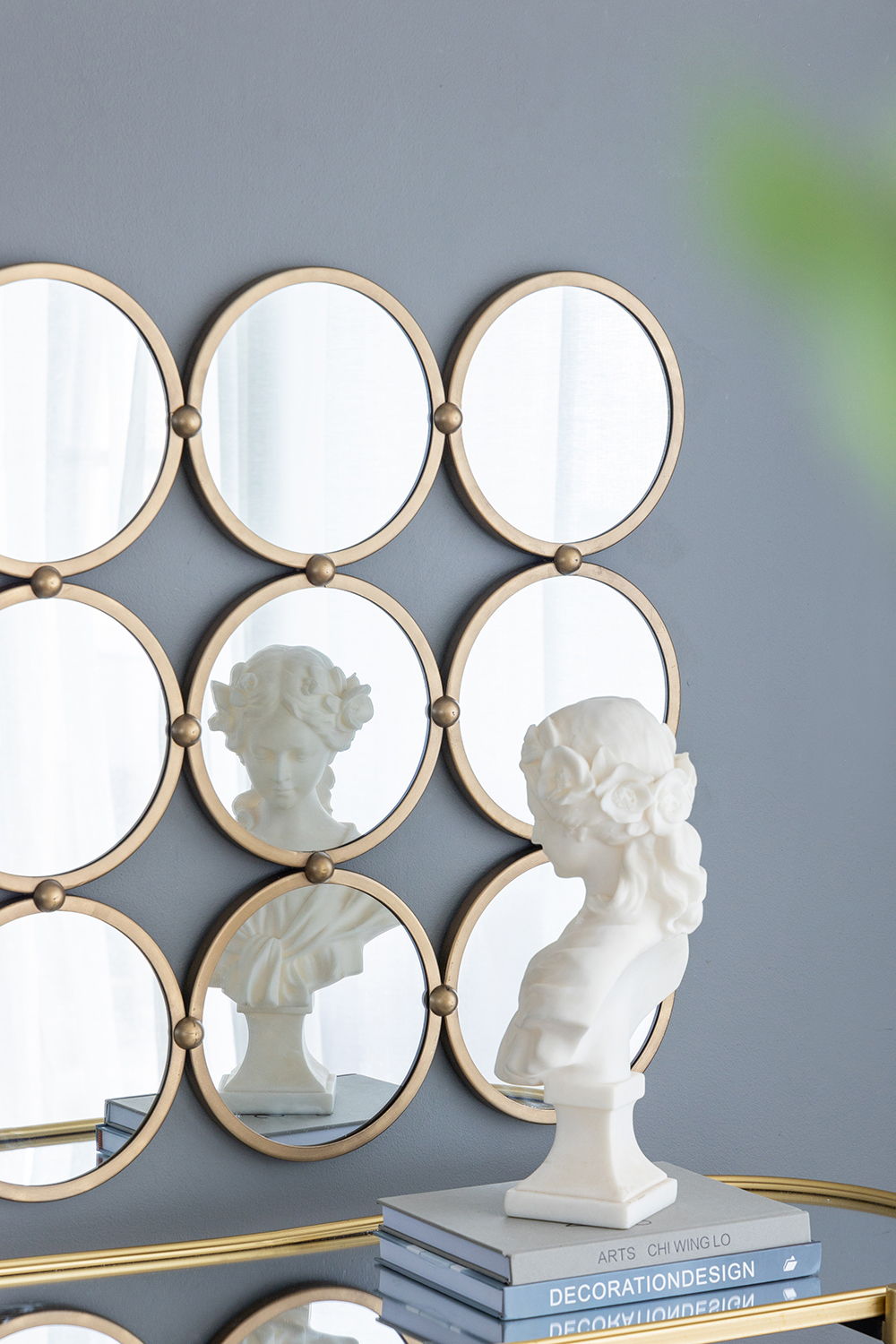 Contemporary Decorative Mirror With Mininalist Style For Bedroom, Liveroom &amp; Entryway - Champagne