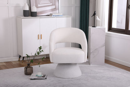 Round Barrel Swivel Accent Chair Armchair For Living Room