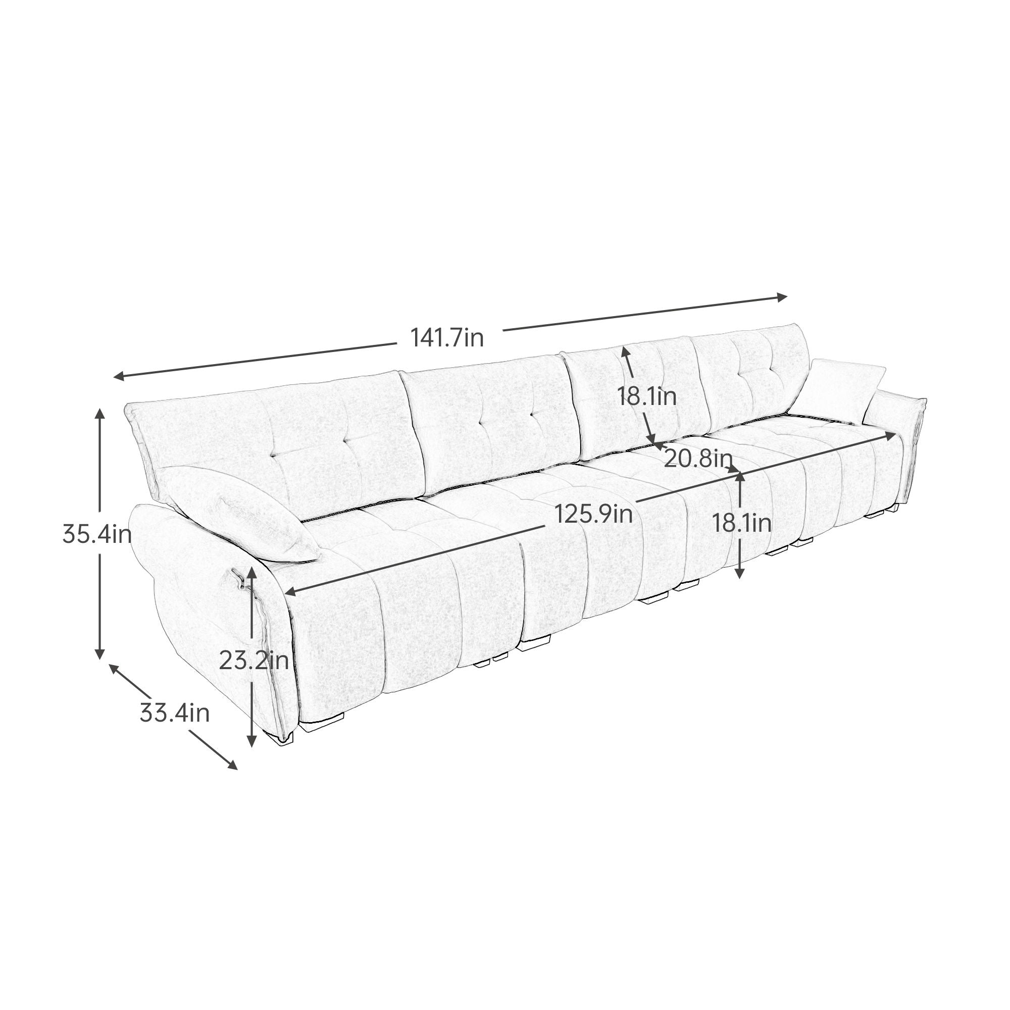 Modern Sofa &amp; Pillows, Textured Cover, High Rebound Cushions