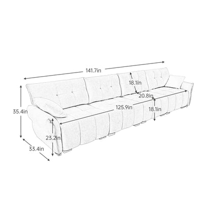 Modern Sofa &amp; Pillows, Textured Cover, High Rebound Cushions