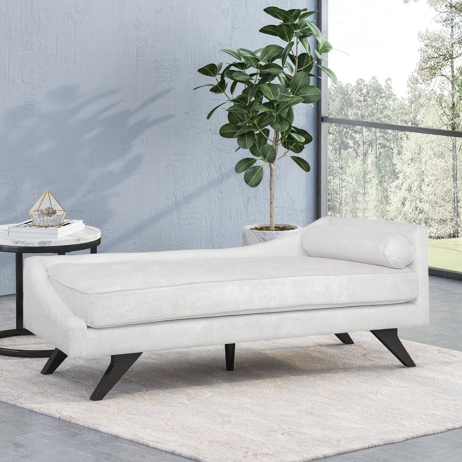 Etherealuxe - Chaise Lounge With Birch Splayed Legs