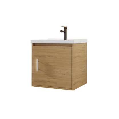 Floating Bathroom Vanity Combo, Wall Mounted Cabinet With Sink &amp; Soft Close Doors For Small Bathrooms
