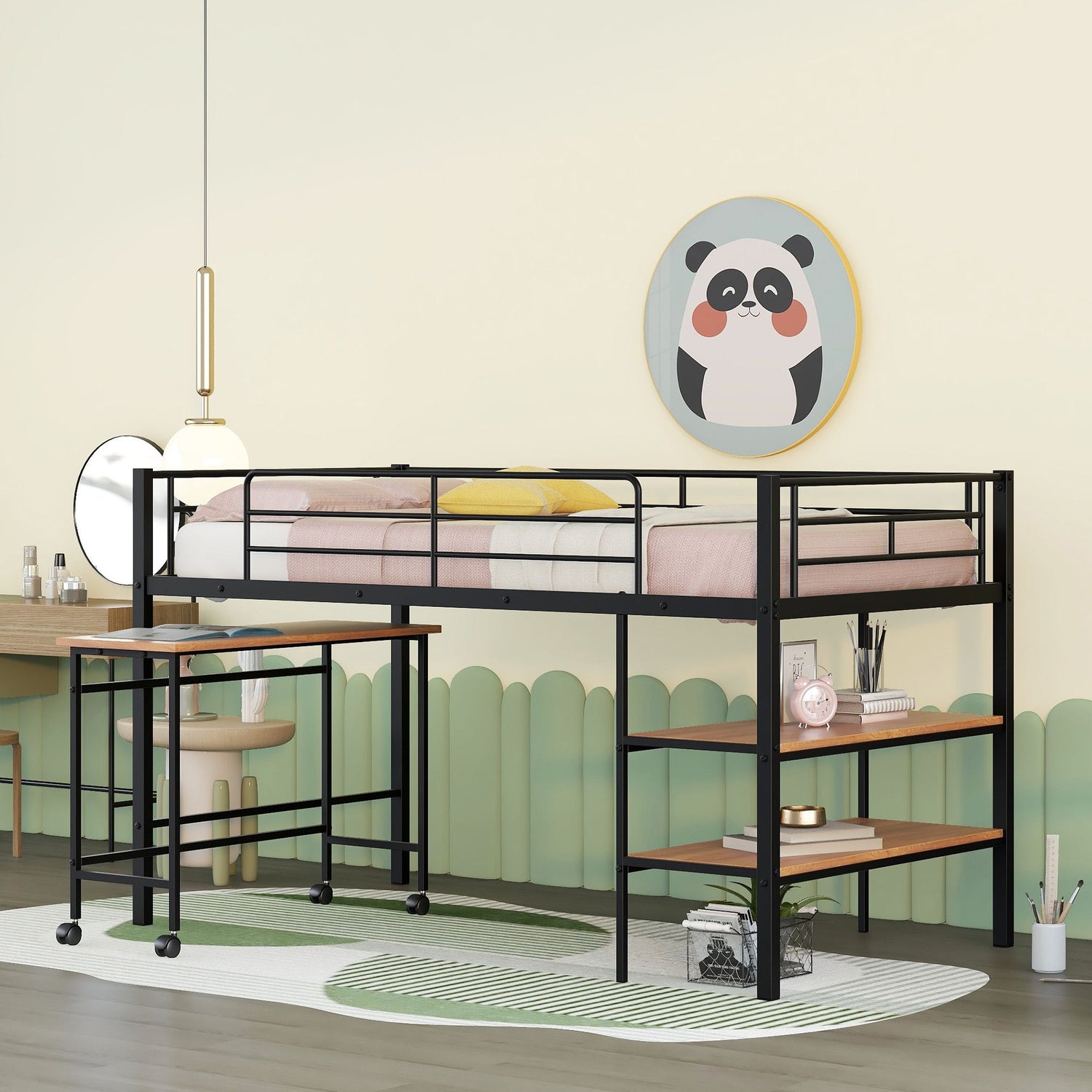 Loft Bed With Desk And Shelves