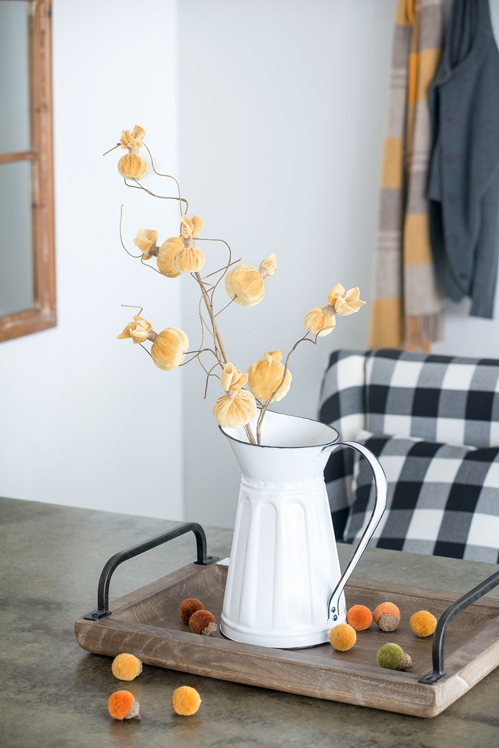 Pumpkin Spray, Botanicals Decor For Harvest Festival Fall Festival &amp; Thanksgiving Table Decorations (Set of 6) - Yellow