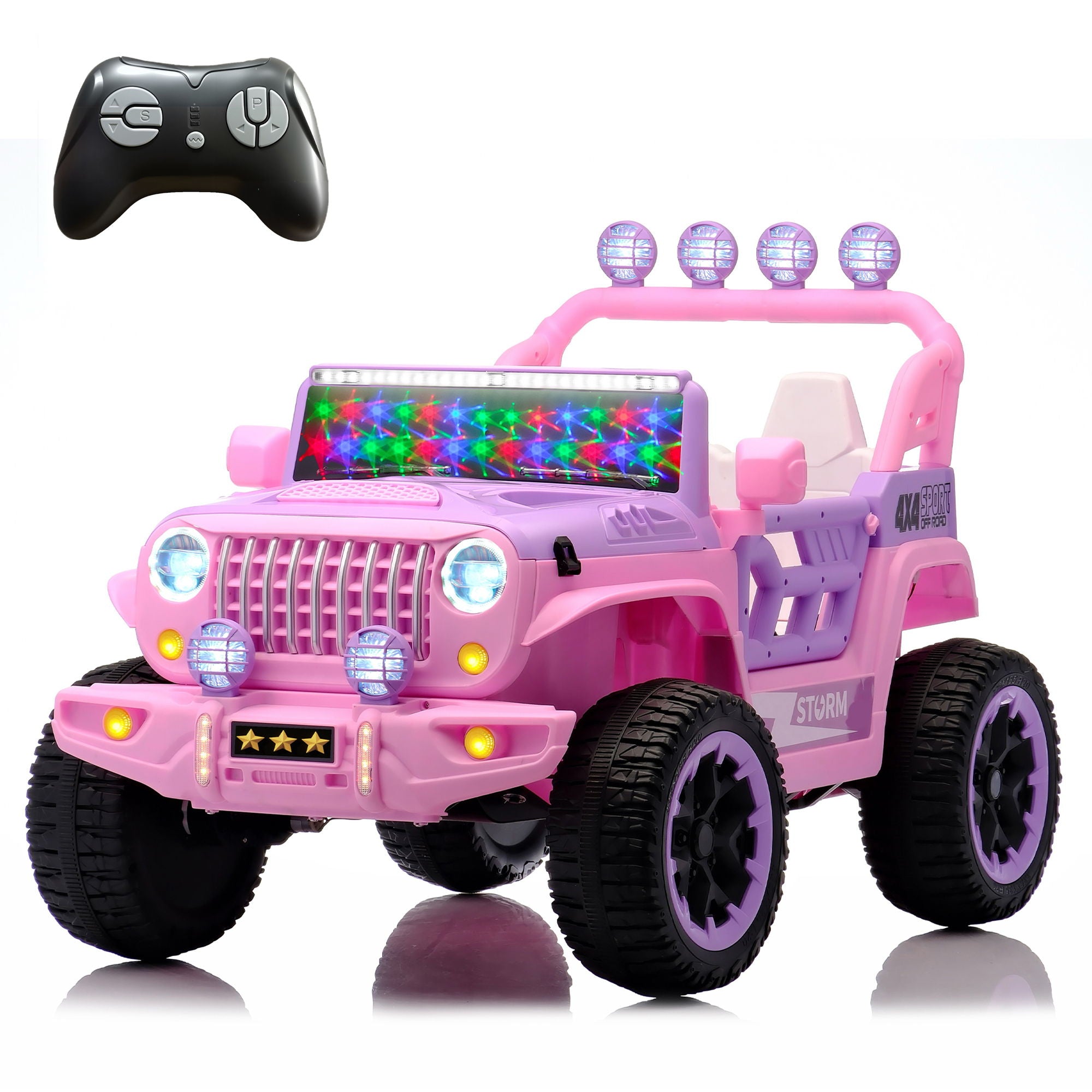 Electric Car With Remote Control, Colorful LED Lights, USB &amp; MP3