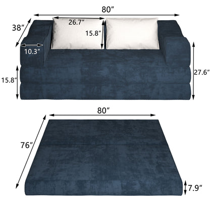 3 Seat Folding Floor Couch &amp; King Size Bed Mattress