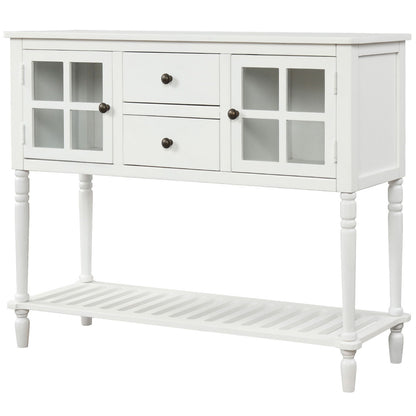 Hearth &amp; Haven Stella Buffet Storage Cabinet With Bottom Shelf, White