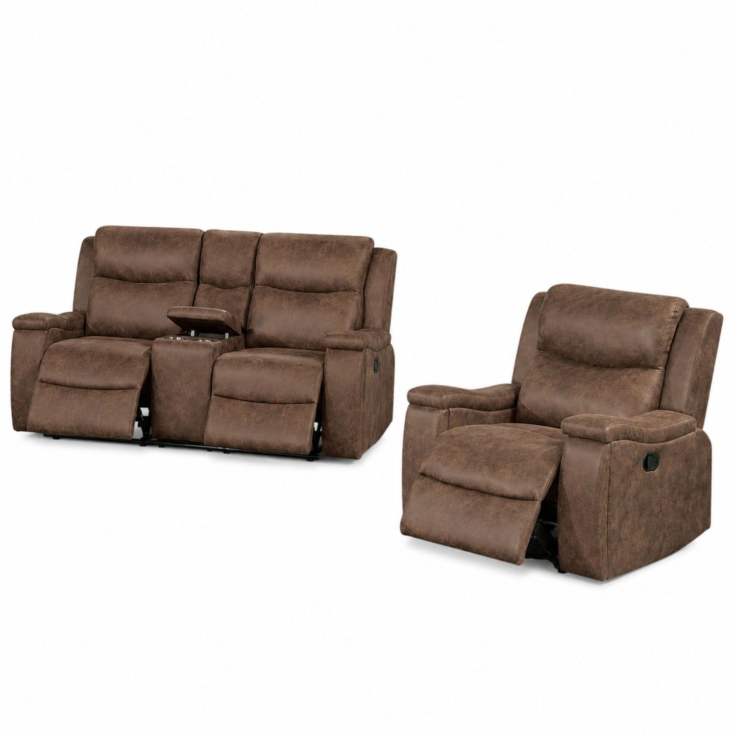 Modern Manual Motion Living Room Set &amp; Hidden Cup Holders