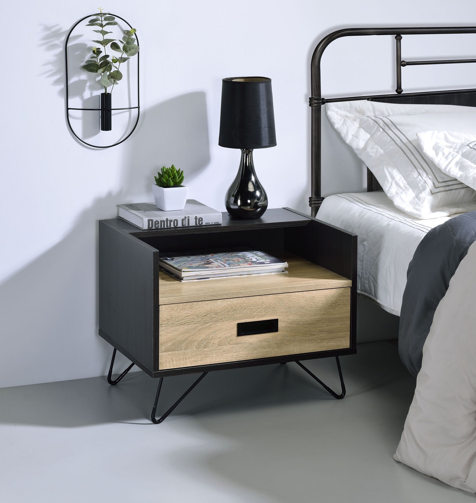 Melkree - Accent Table With Display &amp; Utility Function - Black