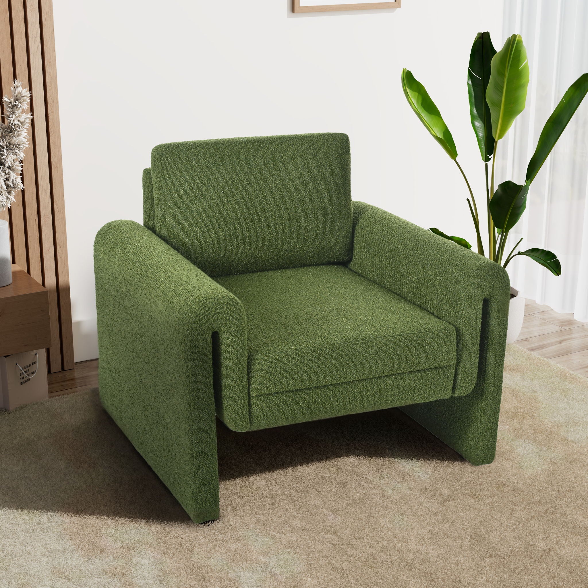 Modern Upholstered Accent Chair, Sturdy Support &amp; Luxurious Comfort