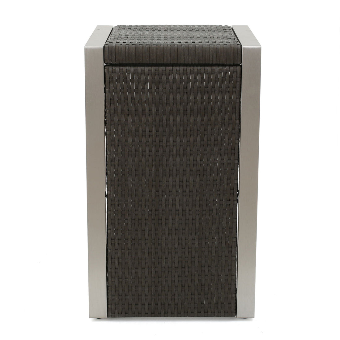Cape - Coral Wicker C Shaped Table Modern DesignRattan And Aluminum Frame - Brown