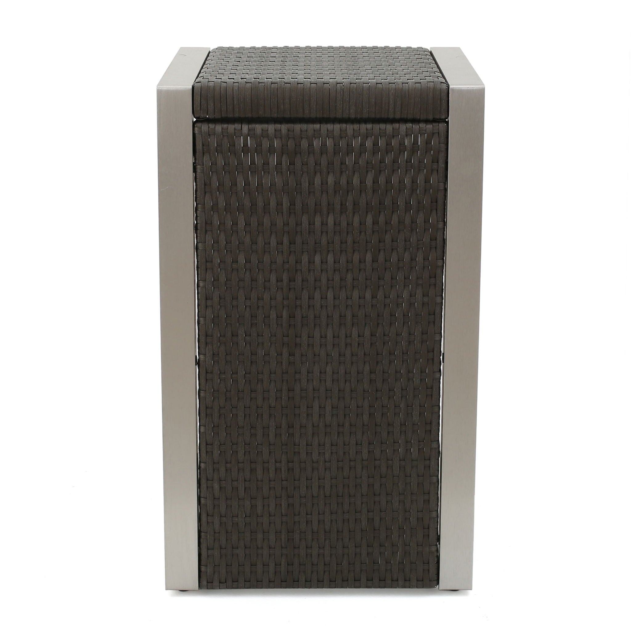 Cape - Coral Wicker C Shaped Table Modern DesignRattan And Aluminum Frame - Brown