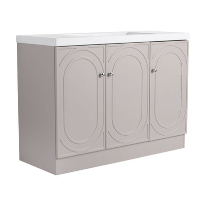 Contemporary Freestanding Bathroom Vanity With Resin Sink &amp; Soft-Close Cabinet Doors